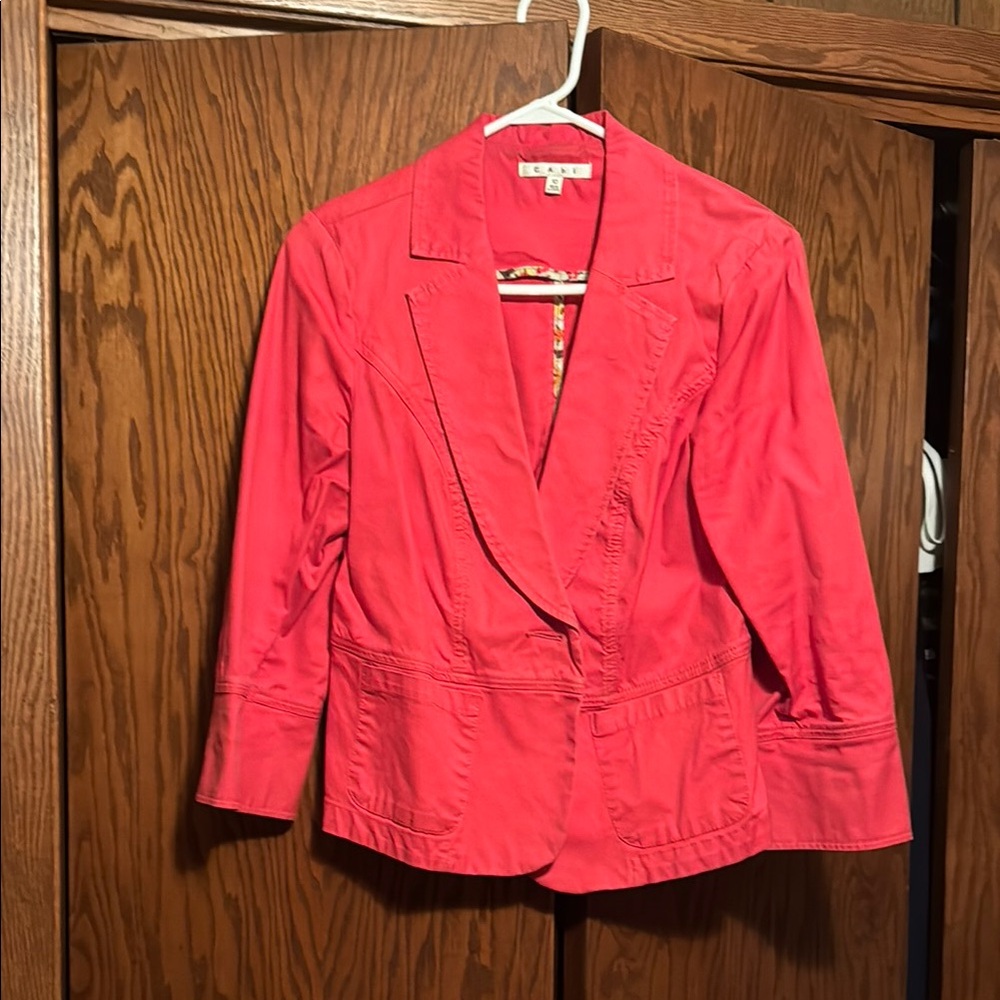 CAbi Red Tailored Blazer Modern Structured Design
